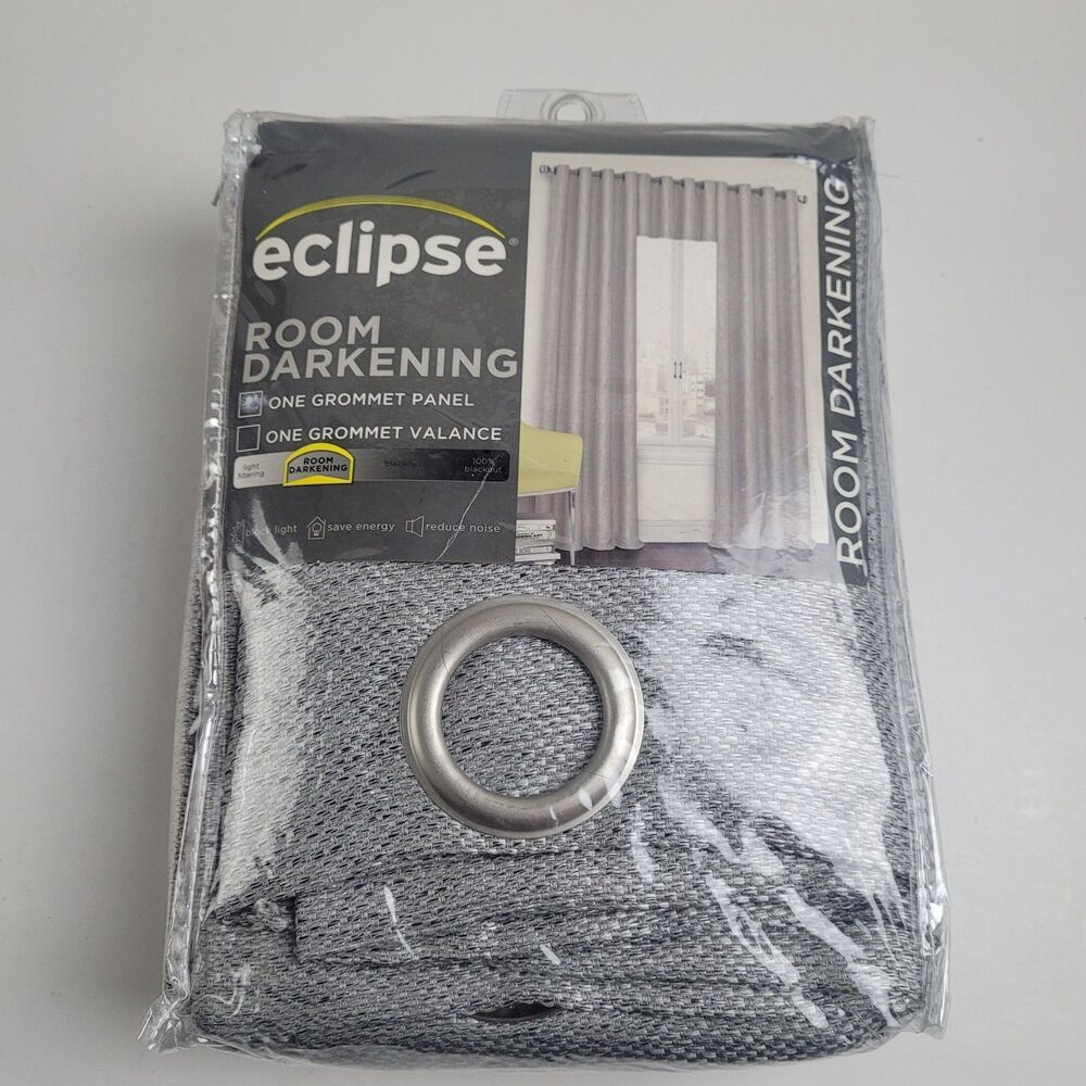 NEW Eclipse Blackout grommet top curtain 'Presto Grey'' 52x84 #CT70